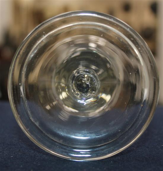 A Dutch or German glass goblet, 18th century, 16cm